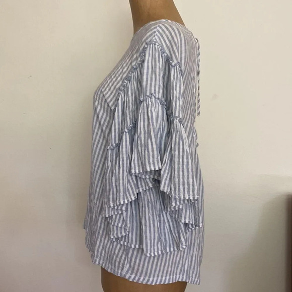 Pilcro sz S Sybil striped seersucker flounce open back tie excellent condition - Picture 6 of 11